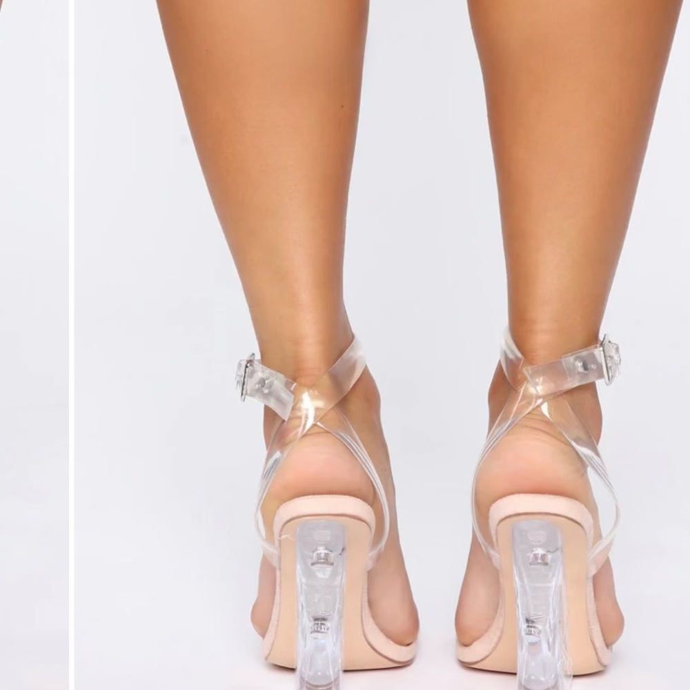 Fashion Nova Clear Lucite Wedge Sandals